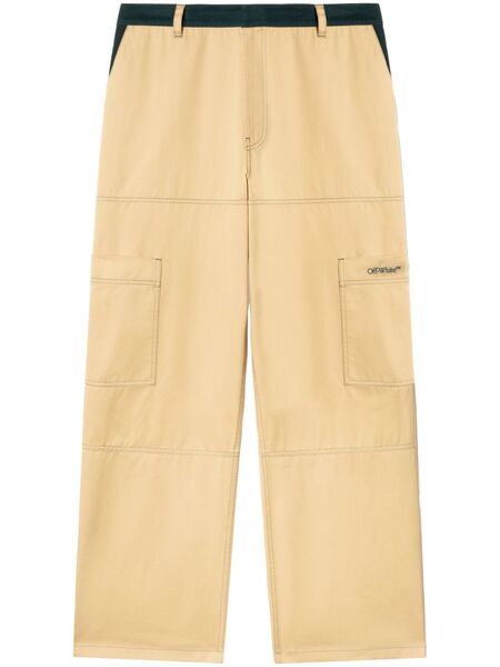  Off-white Contrast-stitching Cargo Pants - Yellow 
