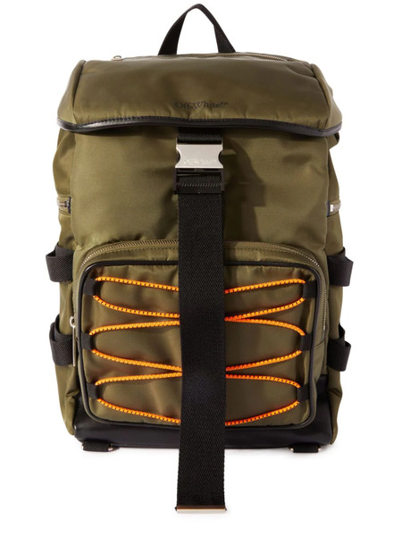  Off-white Courrie Flap Drawstring Backpack - Green 