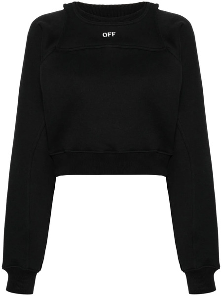  Off-white Cropped Layered Sweatshirt - Black 