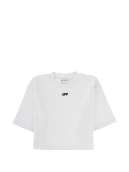  Off-white Cropped Ribbed Top 