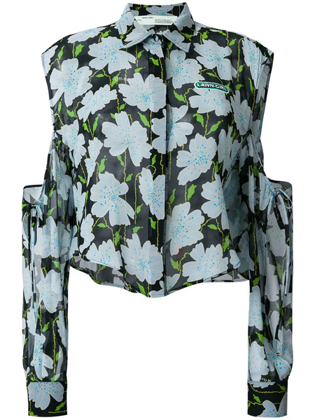  Off-white Cropped Shirt - Multicolour 
