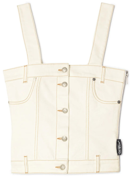  Off-white Denim Corset Top - Neutrals 