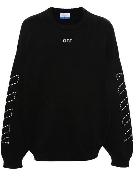  Off-white Diag-stripe Embroidered Jumper - Black 