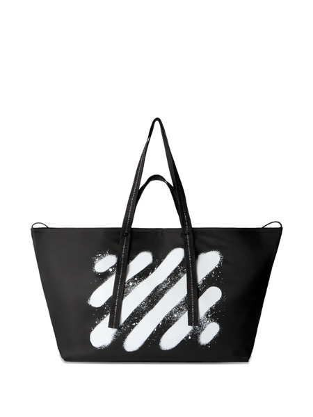  Off-white Diagonal Spray Day Tote Bag - Black 