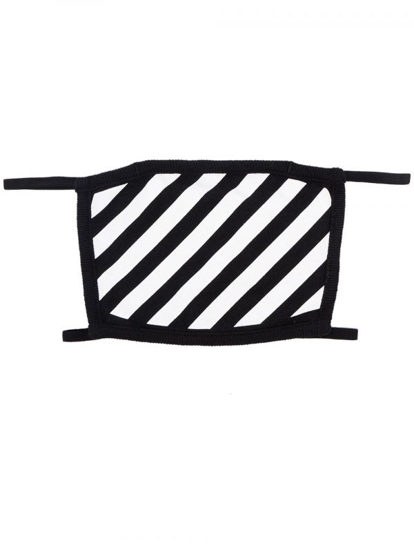  Off-white Diagonal Stripe Face Mask - Black 