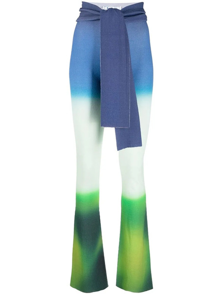  Off-white Draped Dip-dye Trousers - Blue 