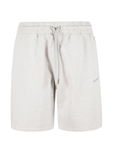  Off-white Drawstring Graphic-print Shorts - Grey 