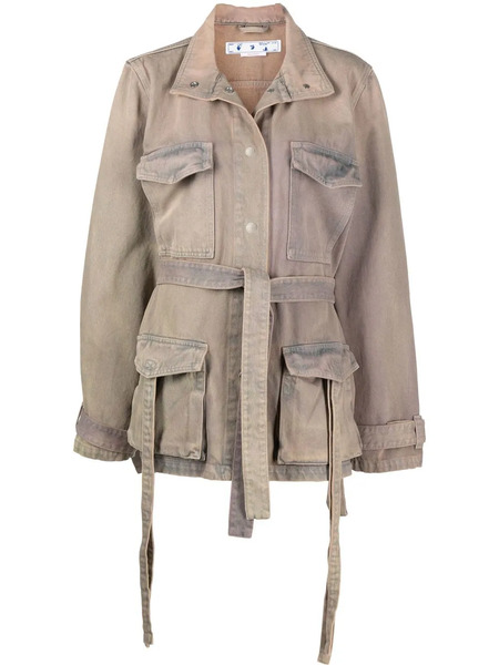  Off-white Dyed Denim Field Jacket - Brown 