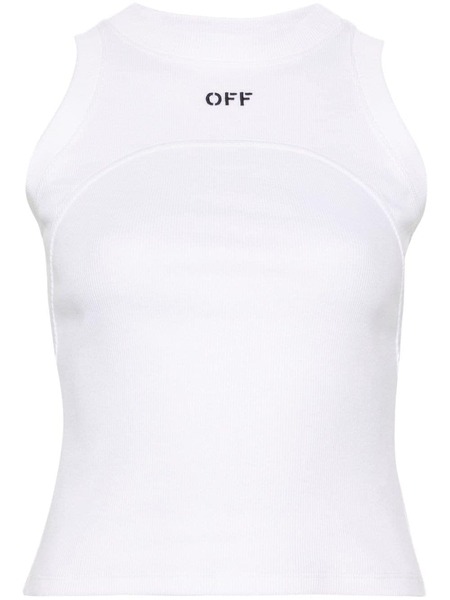  Off-white Embroidered-logo Ribbed Tank Top 