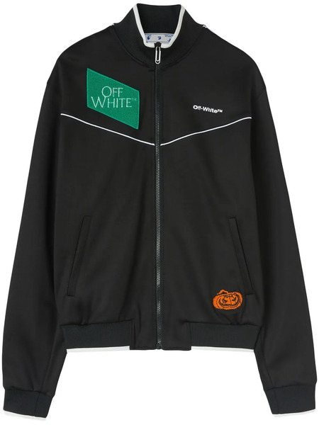  Off-white Embroidered-logo Zipped Track Jacket - Black 
