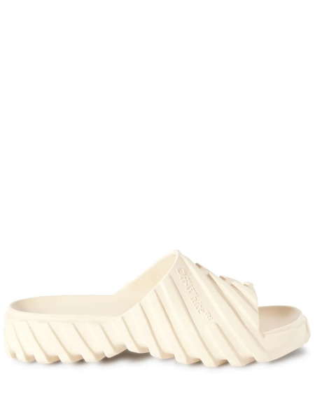  Off-white Exploration Embossed Slides - Neutrals 