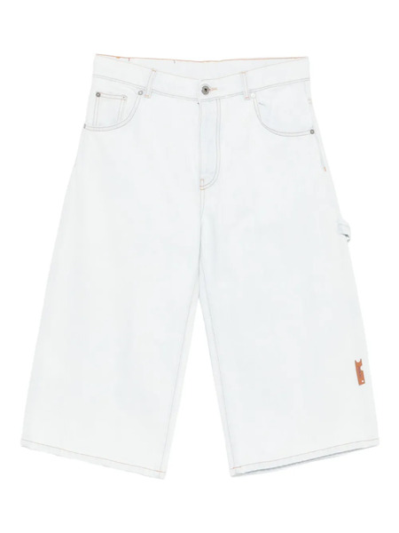  Off-white Five-pocket Denim Shorts - Blue 
