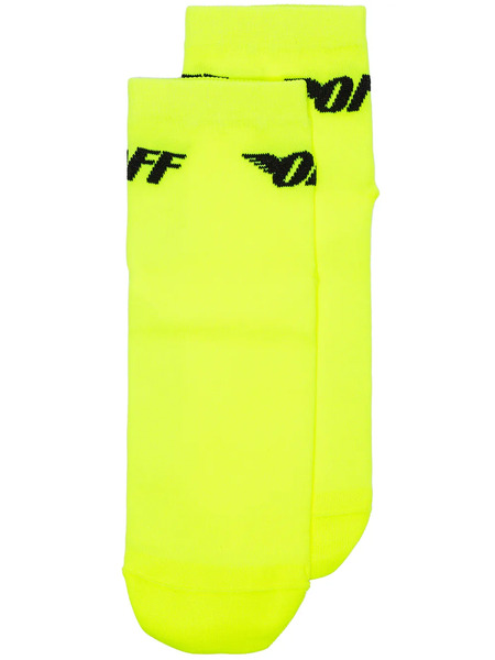  Off-white Fluo Yellow Wing Logo Knitted Ankle Socks 