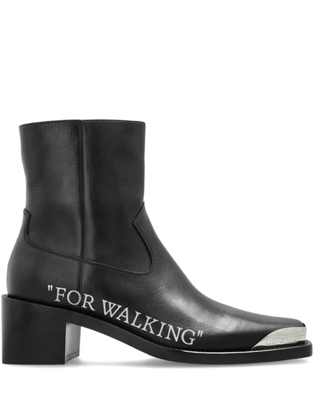  Off-white For Walking Ankle Boots - Black 