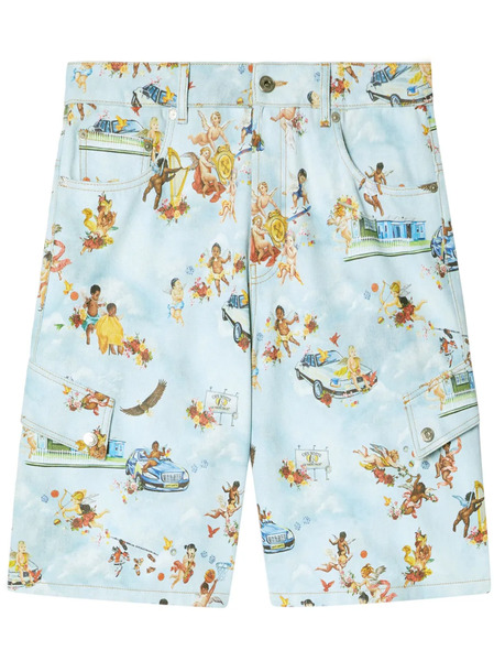  Off-white Fresco-print Shorts - Blue 