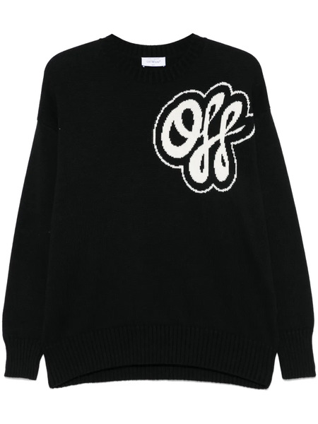  Off-white Hand-drawn Script Sweater - Black 