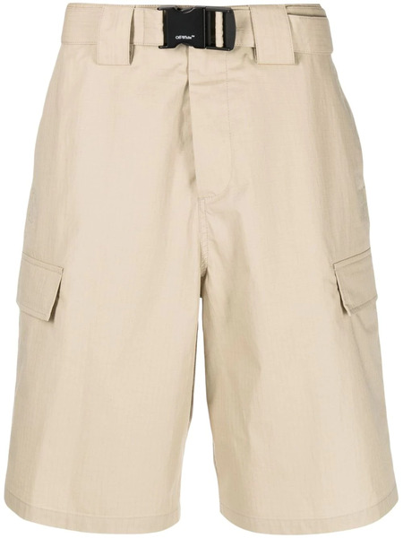  Off-white High-waisted Bermuda Shorts - Neutrals 