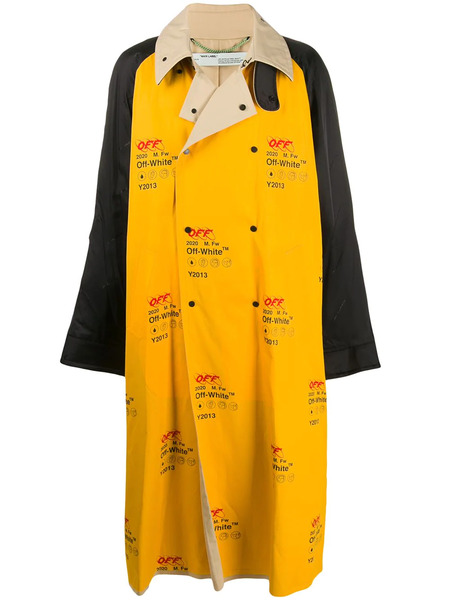  Off-white Industrial Oversized Trench Coat - Yellow 