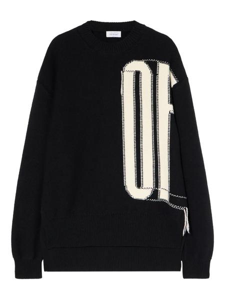  Off-white Intarsia Crew-neck Sweater - Black 