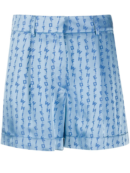  Off-white Jacquard Logo Shorts - Blue 