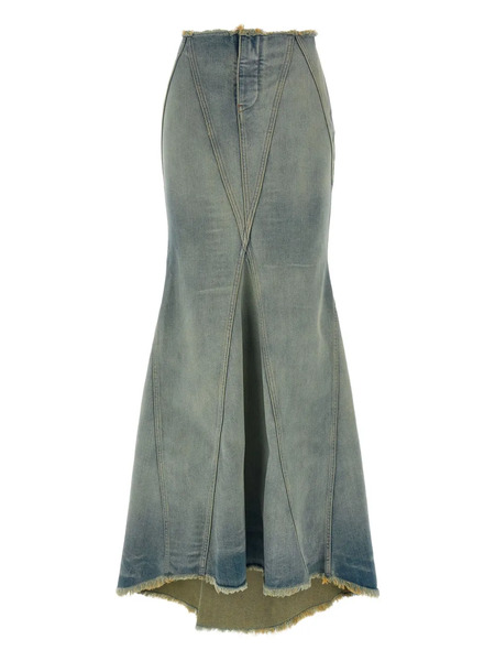  Off-white Jane Fringed Midi Skirt - Blue 