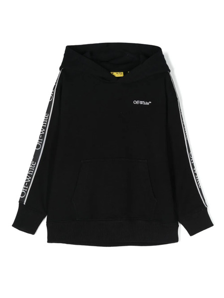  Off-white Kids Bookish Logo Band Hoodie - Black 