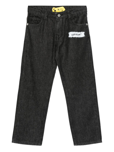  Off-white Kids Logo-patch Jeans - Black 