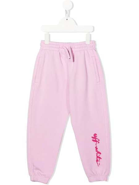  Off-white Kids Script Logo-print Track Pants - Pink 