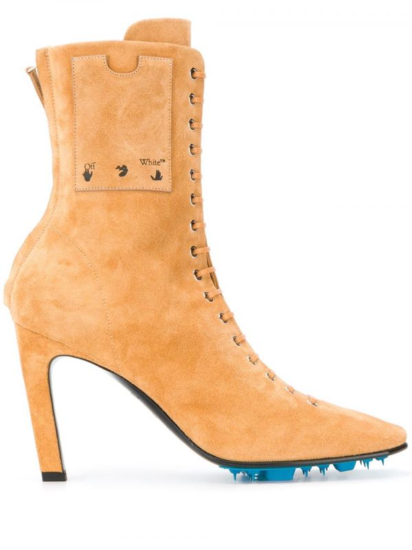  Off-white Lace-up Ankle Boots - Neutrals 