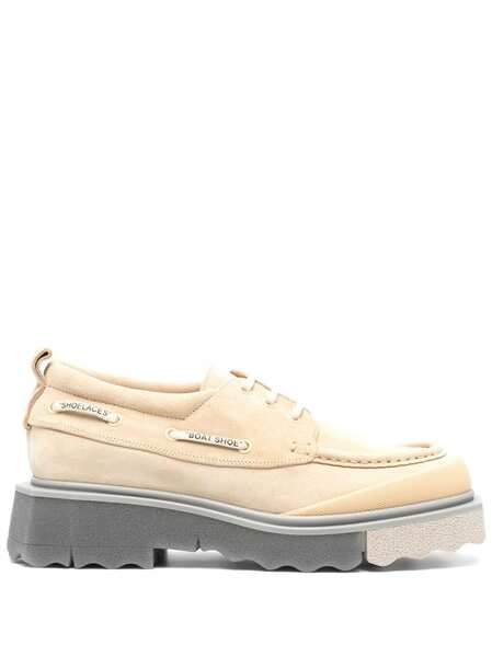  Off-white Lace-up Chunky Loafers - Neutrals 