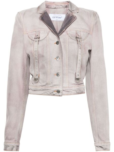  Off-white Laundry Cotton Denim Jacket - Purple 