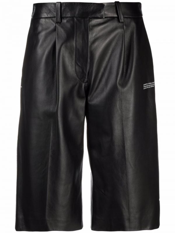 Off-white Leather Tailored Shorts - Black 