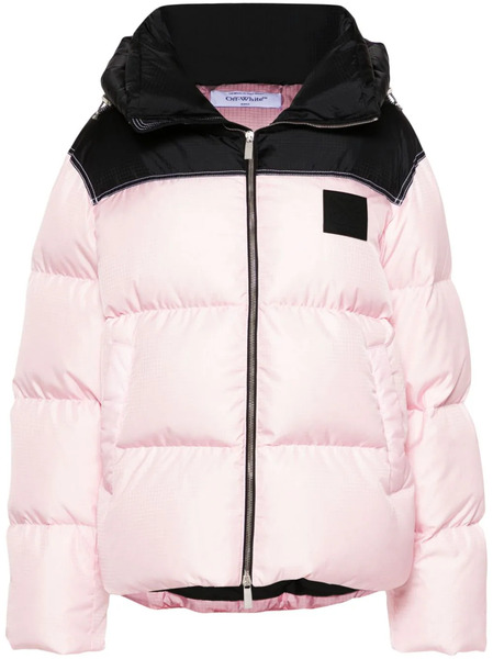  Off-white Logo-appliqué Puffer Jacket - Pink 