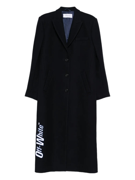  Off-white Logo-detail Coat - Blue 