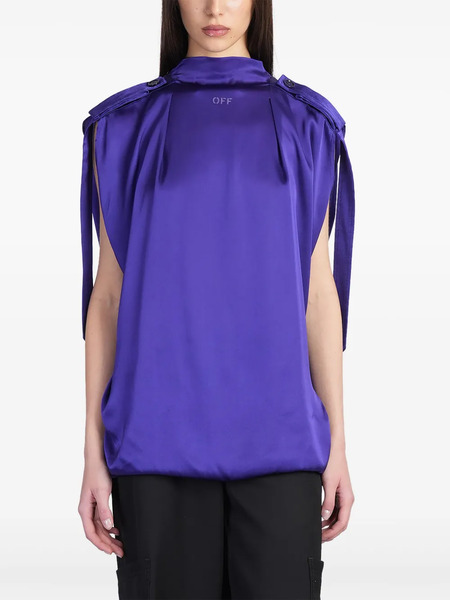  Off-white Logo-embroidered Blouse - Purple 