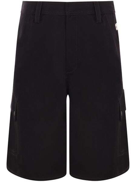  Off-white Logo-embroidered Cargo Shorts - Black 