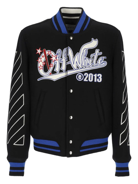  Off-white Logo-embroidered Jacket - Black 