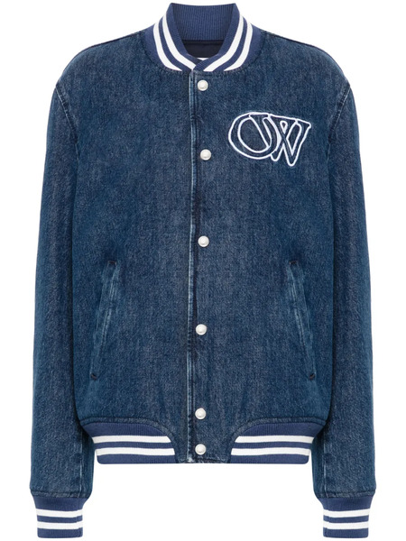  Off-white Logo-embroidered Jacket - Blue 