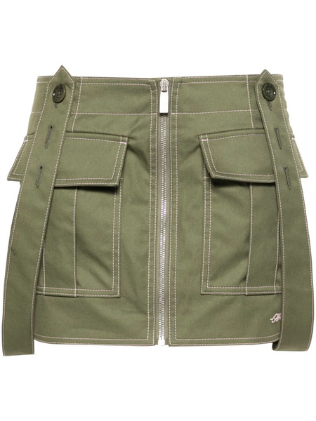 Off-white Logo-embroidered Mini Skirt - Green 