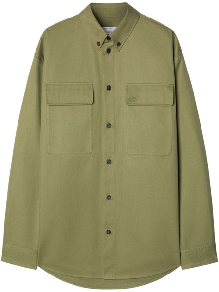  Off-white Logo-embroidered Shirt Jacket - Green 