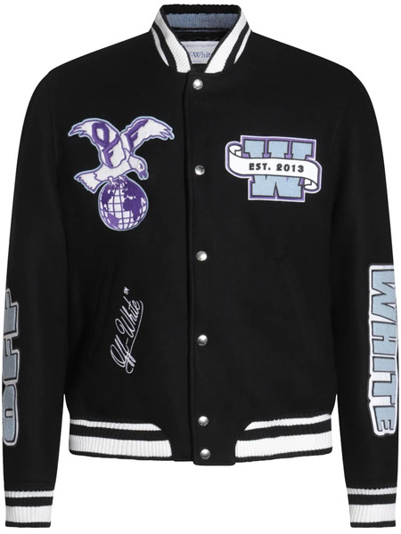  Off-white Logo-patch Bomber Jacket - Black 
