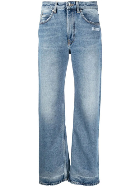  Off-white Logo-patch Straight-leg Jeans - Blue 