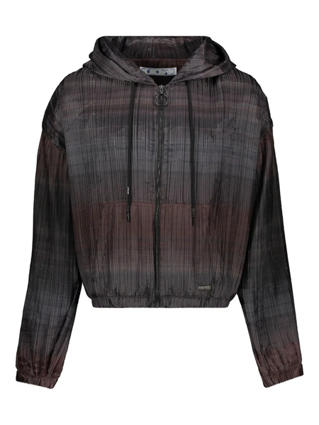  Off-white Logo-plaque Hooded Jacket - Brown 