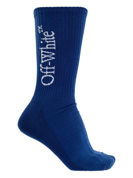  Off-white Logo-print Cotton Socks - Blue 