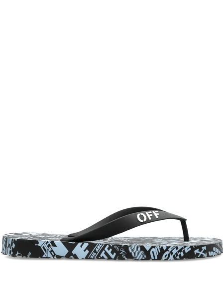  Off-white Logo-print Flip-flops - Black 