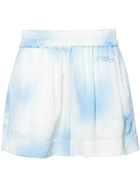  Off-white Logo-print Gradient Shorts - Blue 