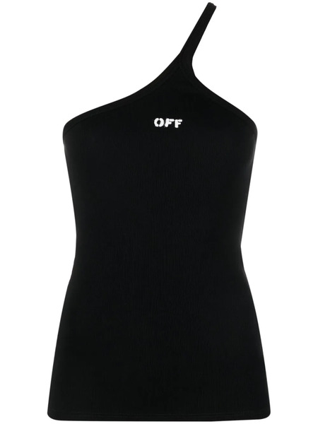  Off-white Logo-print One-shoulder Top - Black 