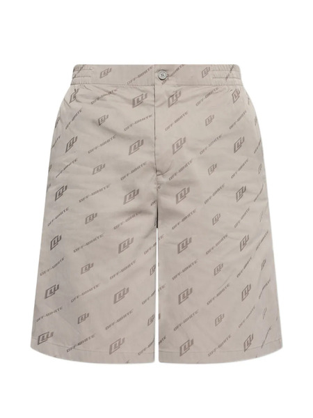  Off-white Logo-print Shorts - Neutrals 