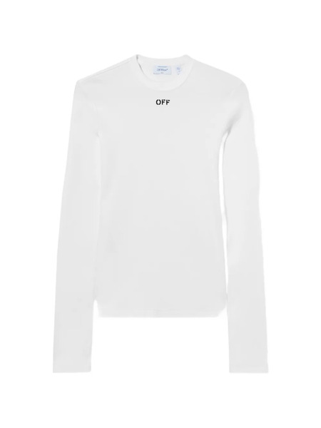  Off-white Long-sleeve Rib Top 