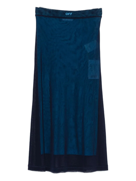  Off-white Mesh Midi Skirt - Blue 